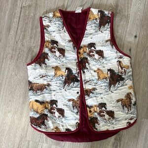 Horse Print Reversible Vest